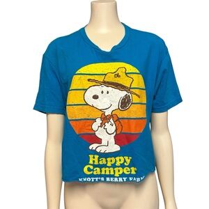 Knott's Berry‎ Farm Happy Campber Snoopy Ceder Fair Cropped T-shirt Womens Large